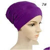 Foulards Femmes Modal Cap Couleur Pure Lady Mode Élasticité Mercerisation Base Caps Musulman Court Hijab 2 82Kc J2 Drop Livraison Dhlr1