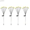 Lampes à gazon Le jardin solaire allume la lumière oscillante solaire par le vent lumières extérieures 10LED pour la décoration de Patio de cour blanc chaud YQ240116