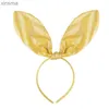 Headbands M89E Animal Ears Headband Shimmering Easter Rabbit Ears Cosplays for Adults One Size YQ240116