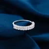 Модное обручальное кольцо из белого золота с бриллиантом из муассанита VVS огранки для женщин, ювелирные изделия