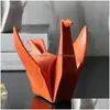 Estátua de pássaro moderna criativa abstrata cerâmica origami animal scpture escritório sala de estar decorações de mesa decoração de casa estatueta drop dhnfv