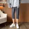 Men's Shorts Solid Color Breathable Men Summer Casual Straight Leg Sweat Male Track Seven Point Mens Oversize B15