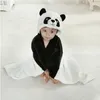 Giraffe Bear Shaped Baby Hooded Bathrobe Soft Infant born Bath Towel Blanket 240116