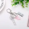 キーチェーンkpop ateez astro treasure ive nmixx le sserafim keychain 3pcs/setアクリルライトスティックペンダントバッグカーキーアクセサリーギフト