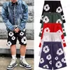 2024 Big Taille Designer Puff Coton Shorts Hommes Femmes Denim Tears Pantalon court Mode Streetwear Pantalons Mens Holiday Beach Shorts Pantalons de survêtement multicolores Vêtements