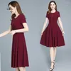 Party Dresses Summer Women Cocktail A-Line Chiffon Red Blue Purple Green One-Step