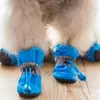 Vestuário para cães 4 peças/set de sapatos para animais de estimação antiderrapantes inverno calor chuva e botas de neve gatinho filhote de cachorro andando à prova d'água capas de pé