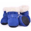 Vêtements d'hiver pour chiens, chaussures pour grands et petits chiens, antidérapantes, épaisses et pelucheuses, colorées et chaudes, accessoires pour chats