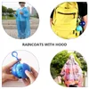 Raincoats 4Pcs Raincoat Rain Poncho Portable Waterproof Foldable Multi- Colored With Hood For Camping Hiking Backpacking