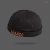Berets Bocca Docker Cap Embroidery Dome Beanies Without Visor Vintage Caps Skullcap Solid Color Adjustable Hiphop Street Wear Gorras