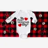 Rompers My First Valentine Newborn Bodysuit Baby Long Sleeve Romper Jumpsuit Infant Girls Boys Playsuit Outfit Valentine's Party Clothes H240514