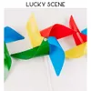 Novos banners streamers confetes macaron quatro cores roda de vento cataventos decoração diy parque infantil pequena roda de vento jogo origami s01705