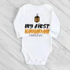 Rompers My First Ramadan Newborn Baby Bodysuit Infant Eid Long Sleeve Baby Jumpsuit Eid Boy Girl Ramadan Clothes Islamic Muslim Outfits H240508