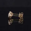 10K Solid Gold Round Shape Bezel Setting Lab Grown Diamond Stud Earrings