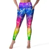 Women's Leggings Gradient Tie Dye Yoga Pants Sexy Abstract Art Print Custom Push Up Work Out Leggins Women Cute Stretchy Sports Tights