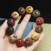 Charm Bracelets Hot Sales Ethnic Style Ebony Sandalwood Wood 20mm 12 Pieces Prayer Meditation Buddhas Beads Bracelet Wooden Man Jewelry