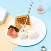 Cucharas Cuchara De Helado Postre Mango Largo Té Helado Cuadrado Para Cóctel Batido Juego De 8