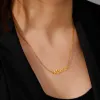 Mama Letter Pendant Necklace for Women 14k Yellow Gold Neck Chain Choker Trendy Family Jewelry Mothers Day Gift for Mom