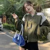 Damesjacks trendy sport vrije tijd honkbaljack Koreaanse mode lente vrouwelijke kleding kleur matching losse korte lagen