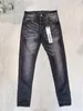 Jeans viola da uomo Jeans firmati Jeans dritti strappati normali Jeans dritti lavati in denim neri Jeans impilati Pantaloni lunghi da uomo Jeans firmati da donna neri con foro