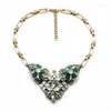Ожерелья с подвесками, оптовая цена, самое преувеличенное ожерелье из смолы Фигаро с растением, блестящее ожерелье золотого цвета