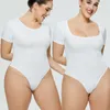 Shapers pour femmes Mode Dames Loisirs Combinaison sans col Tendance Casual Body Sexy Slim Fit T-shirt à manches courtes