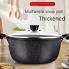 Maifan – marmite à soupe en pierre avec couvercle, antiadhésive, cuisinière à gaz domestique universelle à deux oreilles, marmite à soupe 240115