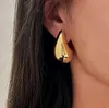 Wassertropfen-Goldschmuck, Edelstahl, 18 Karat, hypoallergen, klobige Ohrringe, Damen-Trend 2023, kräftige Tropfen-Ohrringe