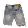 Summer Men Hole Denim Short Pants Fashion Beggar Scraped Five-piece Jeans Shorts 240115