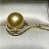 AAAAA 12-1m south sea gold Pearl 18K gold-plated pendant NECKLACE 18 240115