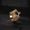 Band Rings Fashion Hip Hop Mens Jewelry Rings Five-Point Star Bling Iced Out Zircon Hiphop Gold Sier Ring 1659 T2 Drop Delivery Jewel Dhtvb