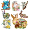 Andere Veranstaltung Party Supplies Kaninchen Holz Tier Puzzle für Kinder Erwachsene Hase Koala Holz Puzzle Kinder Puzzle Bildung Spielzeug Geschenke Ostern Dekor YQ240116