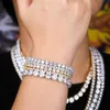 Ожерелье из стерлингового серебра Iced Out, 4 мм, 14 карат, с родиевым покрытием, теннисное ожерелье с муассанитом, кубинская цепочка со звеньями