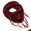 Szaliki Dekor frędzla Kerchief Plaid Wzór zimowy dama męskie keffiyeh szalik