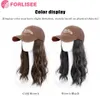 Forlisee Hat Wig Women's Long Hair Fashion Sweet Ripple Baseball Hat Natural Simulation Hair Full Head Cover240115