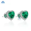 Mode vrouw hart Columbia gouden Moissainte Lab Grown Emerald oorbel