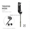 Tripodlar 2021 4 In1 Bluetooth Kablosuz Selfie Stick Tripod Akıllı Telefonlar ve Spor Aksiyon Kameraları için Katlanabilir