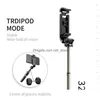 Tripés 2021 4 em 1 Bluetooth Wireless Selfie Stick Tripé Dobrável para Smartphones e Câmeras de Ação Esportiva Drop Delivery PO Monop Dhguo