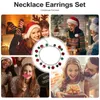 Halsbandörhängen Set Christmas Xmas Decor Earring for Kids Iron Sheets Child Dräkt