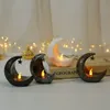 Eid Mubarak Party Decoration Star Moon Led Candlestick Ramadan Kareem Light Kids Adults Happy Decor 240116