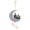 Impreza drewniane ozdoby Ramadan Kareem Islamski muzułmański księżyc wiszący znak płytki nazębnej 11.23 DROP DHVB7