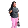 STYLISH LADY Lettera Stampata Casual Hip Hop T Camicette 2024 Donne di Estate Manica Corta O Collo Casual Allentato Strada Supera i t