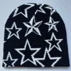 Trendy Y2K Knitting Five-pointed Star Pattern Wool Acrylic Knitted Hat Women Beanie Hats Winter Men Casual Skull Caps Warm Beanies