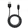 Cabo micro USB trançado de nylon Cabo de carregador USB de sincronização de dados sem pacote para Samsung Huawei Xiaomi HTC Android Phone Micro cabos USB 1m / 2m / 3m DHL