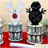 DHS julprydnad med 10 hål tecknad unik penninghållare dekoration festivalparty levererar plånbok tårta rack diy stativ droppe dhz6e