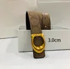 Ceinture classique avec boucle en métal pour femmes, ceinture imprimée de styliste pour hommes d'affaires, ceinture dorée de haute qualité