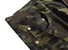 Mode Militaire Heren Camouflage Jeans Mannelijke Slanke Trend Hip Hop Rechte Legergroen Pocket Cargo Denim Jeugd Merk Broek 240116