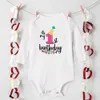 Rompers mijn eerste verjaardag pasgeboren bodysuit baby babykleding peuter jumpsuits jongensmeisjes verjaardagsfeestje lange mouw outfits romper cadeau h240508