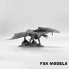 Wingspan 25cm Adult White Dragon Resin Model Fantasy Figures Model Kit Unpainted Figurines Miniature Collection 240116