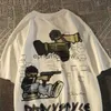 Homens camisetas Verão homens roupas hiphop vídeo game menino desenhos animados impressão de manga curta e mulheres tops oversize gótico y2k topephemeralew